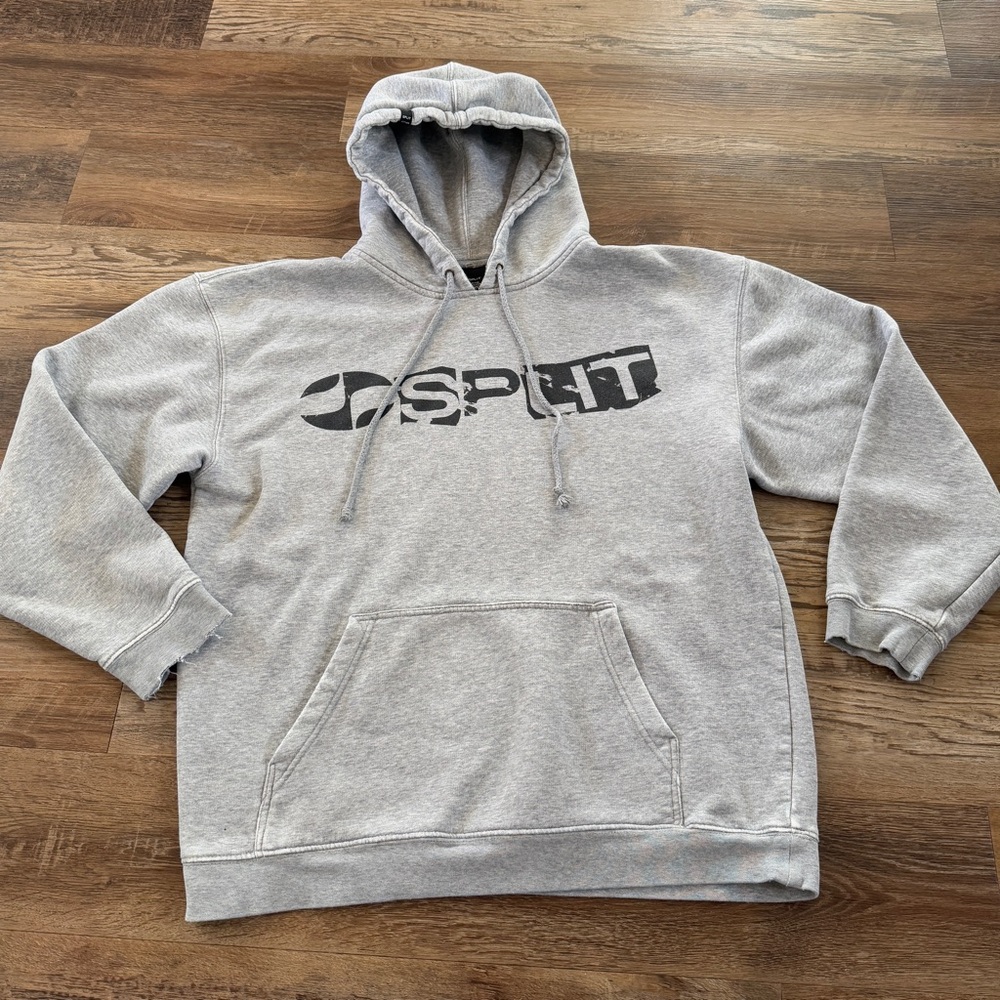 Y2K Split streetwear Gray Hoodie Medium
